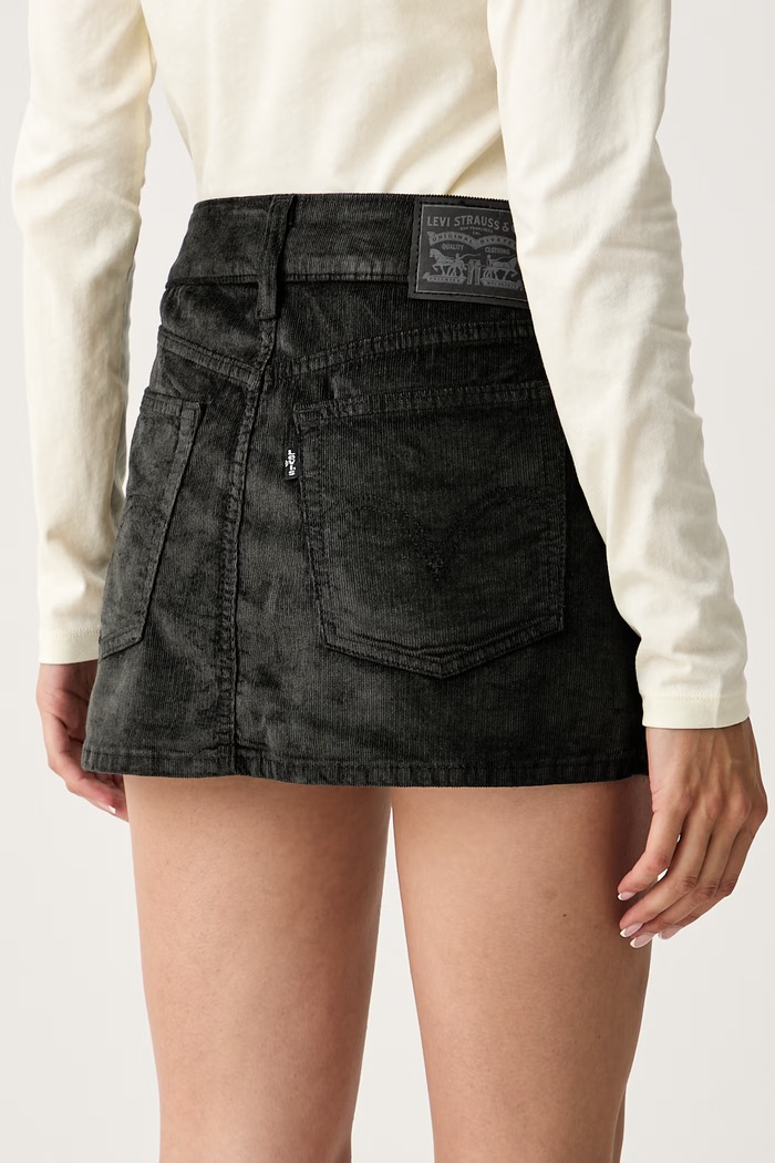 Ρούχα Levi's φούστα κοτλέ MINI ND 008BD μαύρο