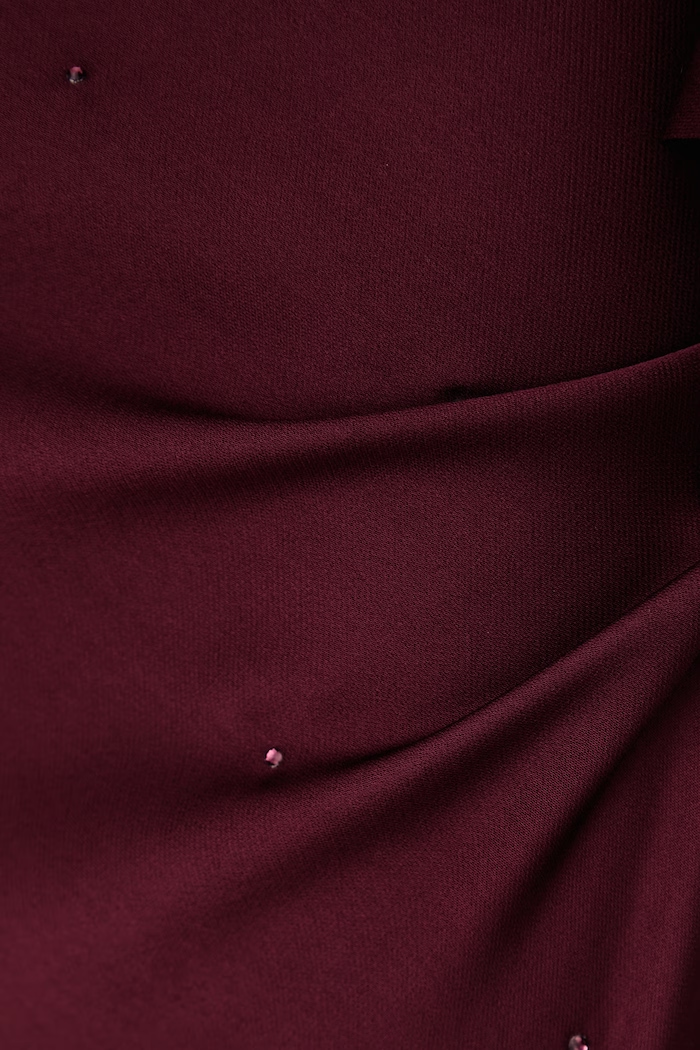 Sukňa z viskózy Twinset 262TT2073 burgundské