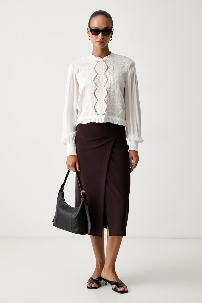 Twinset пола тип молив с вискоза 262TF2015 бордо AW26