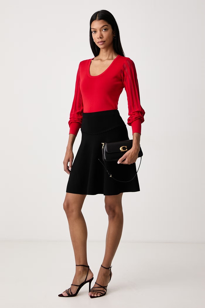 Twinset Sukňa s viskózou 262AT3012 čierna AW26