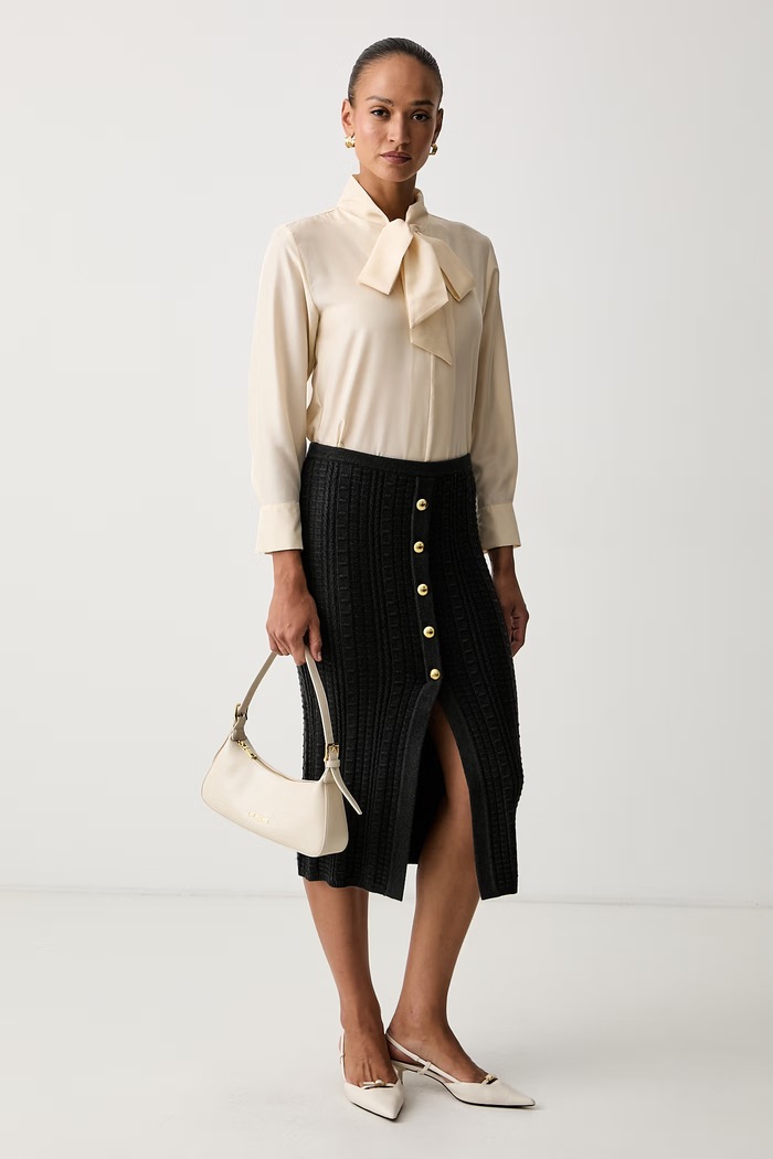 Twinset плетена пола с вискоза 262TP3103 сив AW26