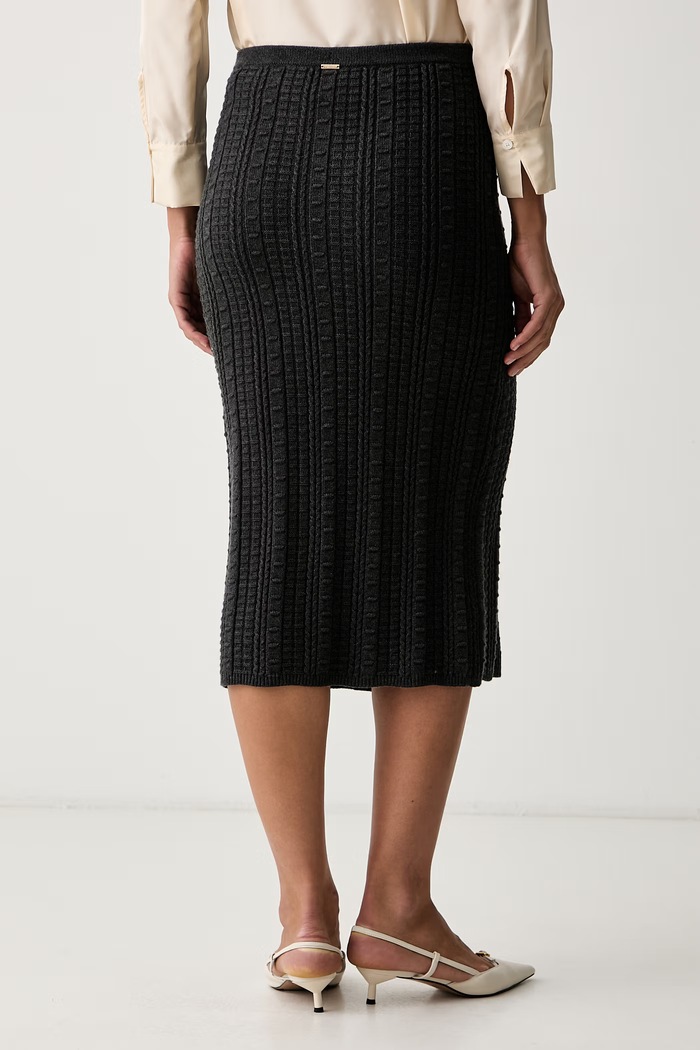 Дрехи Twinset плетена пола с вискоза 262TP3103 сив