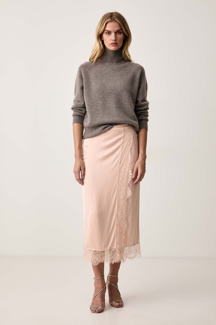 Twinset Spódnica z wiskozy 262TP2123 różowy AW26