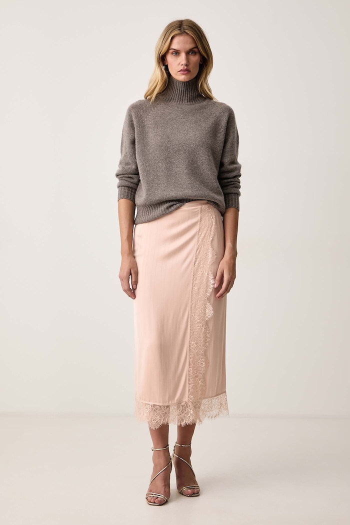 Twinset Spódnica z wiskozy 262TP2123 różowy AW26