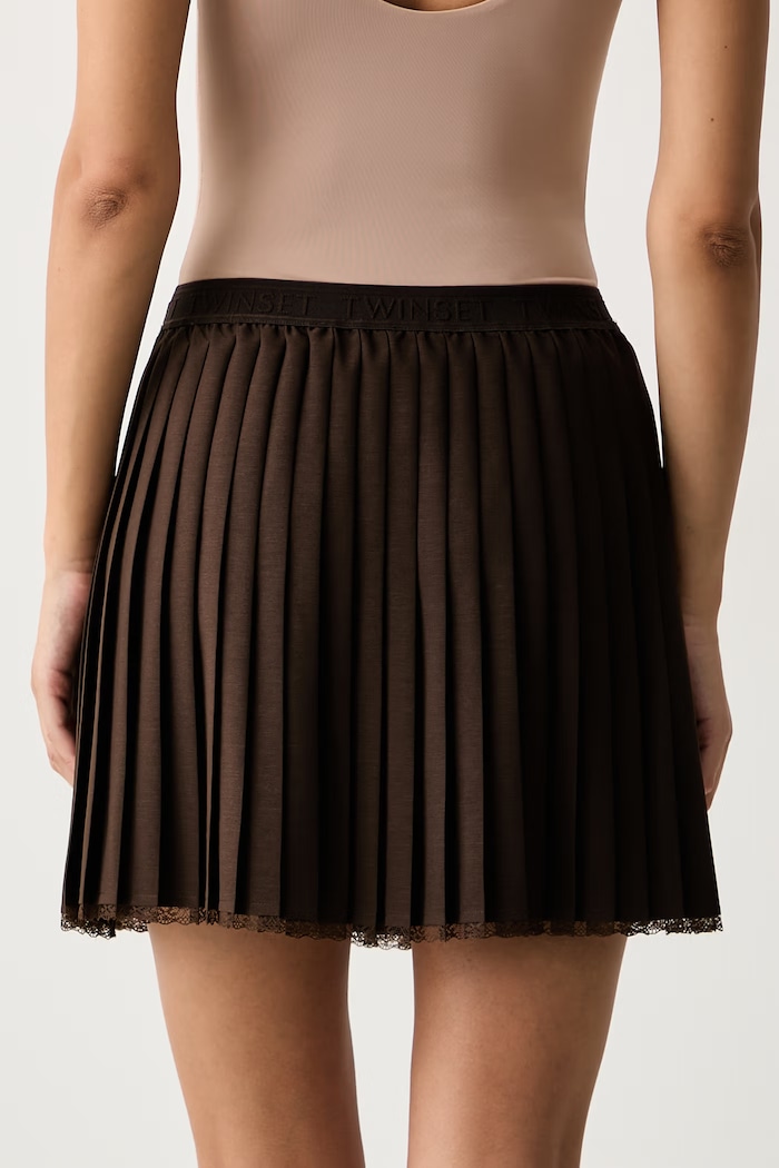 Odzież Twinset spódnica plisowana 262TP2351 brązowy