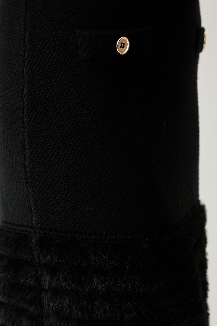 Twinset φούστα με πρόσμιξη μαλλιού μαύρο 262AP3033