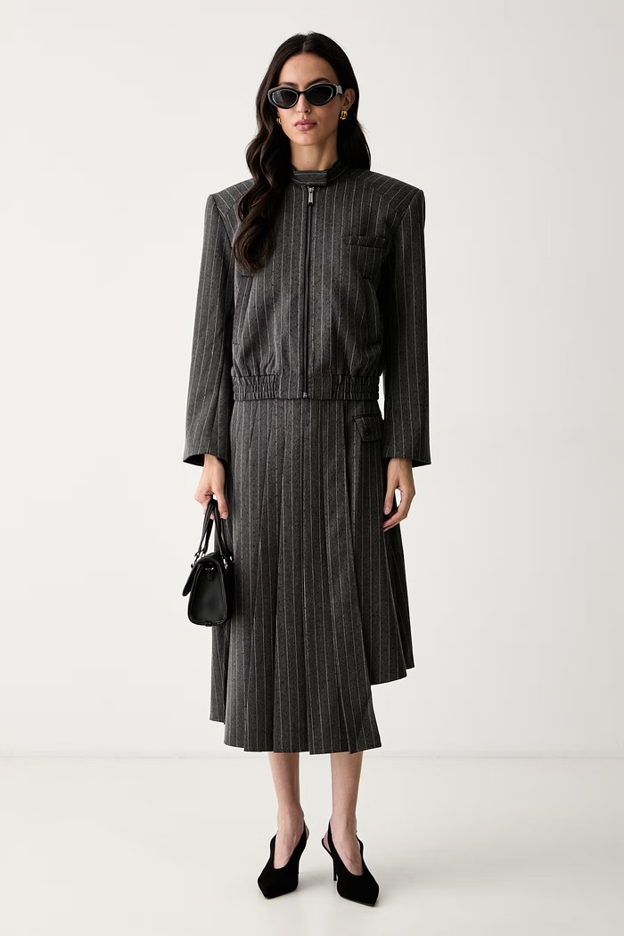 Karl Lagerfeld gonna asimmetrica con viscosa B3W12020 grigio AW26