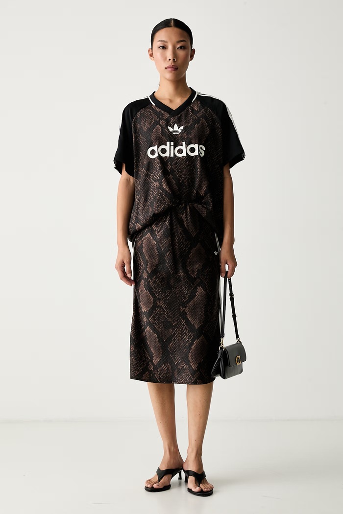 adidas Originals юбка Satin Snake KX1893 коричневый AW26