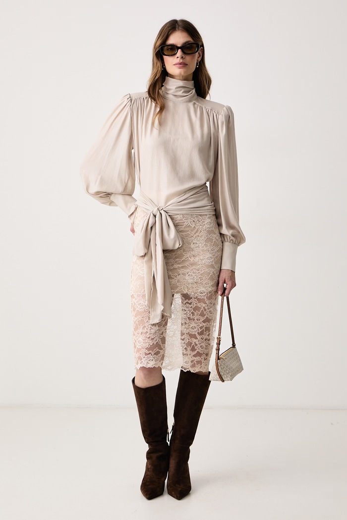 Guess Fustă din dantelă x LEONIE HANNE W6BD61.K8882 bej AW26