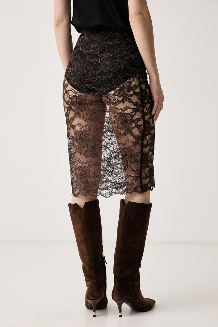 Îmbrăcăminte Guess Fustă din dantelă x LEONIE HANNE W6BD61.K8882 maro