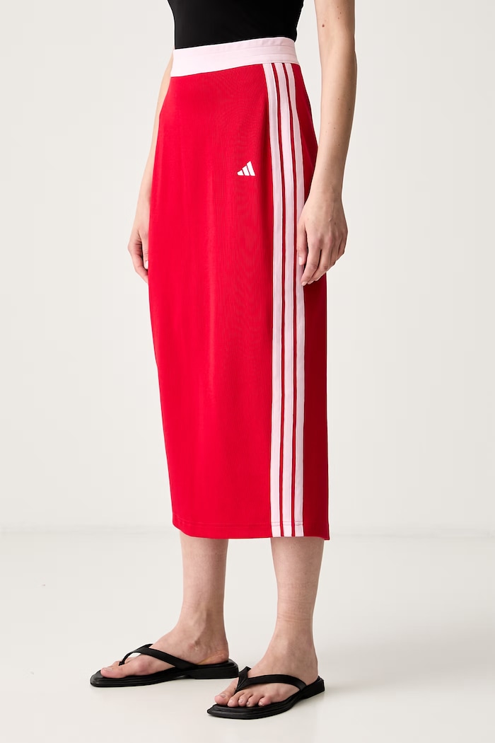 adidas spódnica z rozcięciem bawełniana z elastanem Racing Pack czerwony KT0485