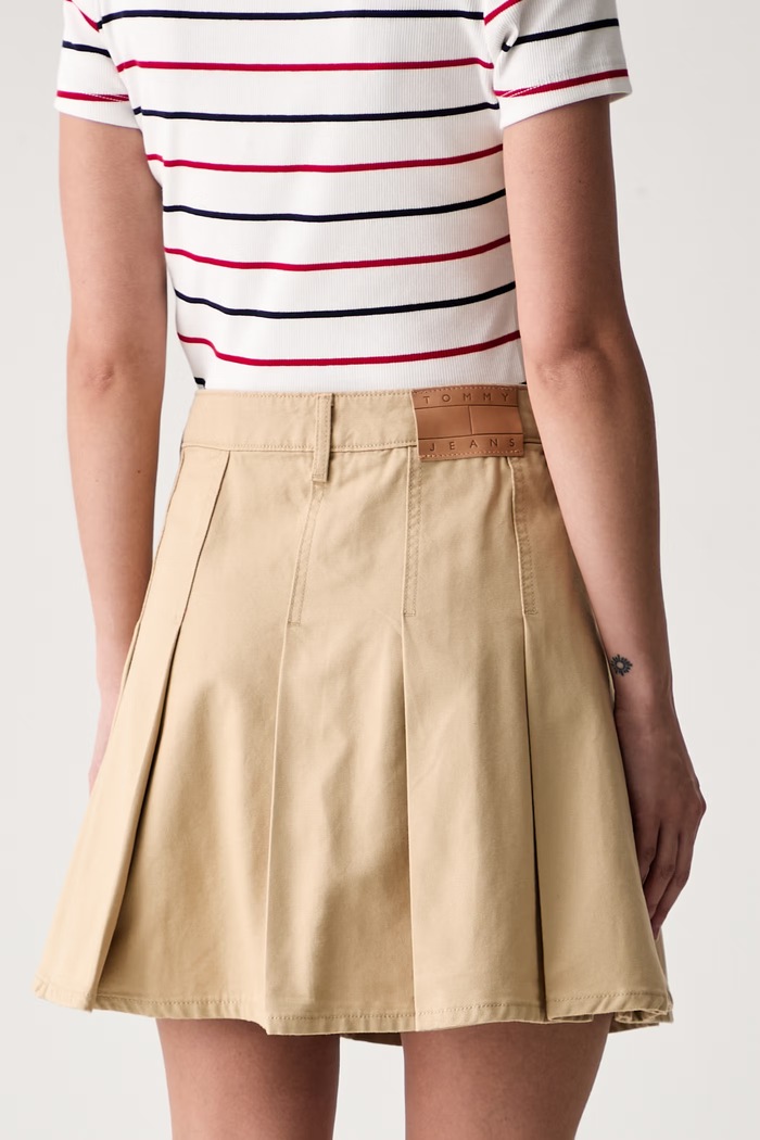 Odzież Tommy Jeans spódnica rozkloszowana bawełniana DW0DW23149 beżowy