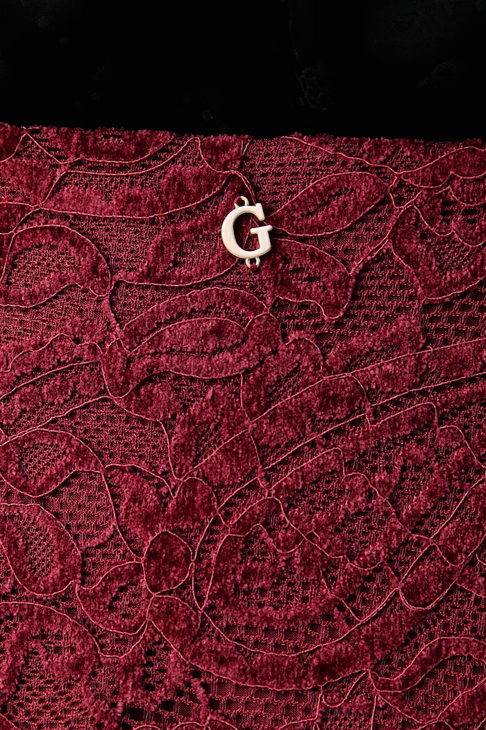 Spódnica DESIREE Guess W6BD59.K7909 bordowy