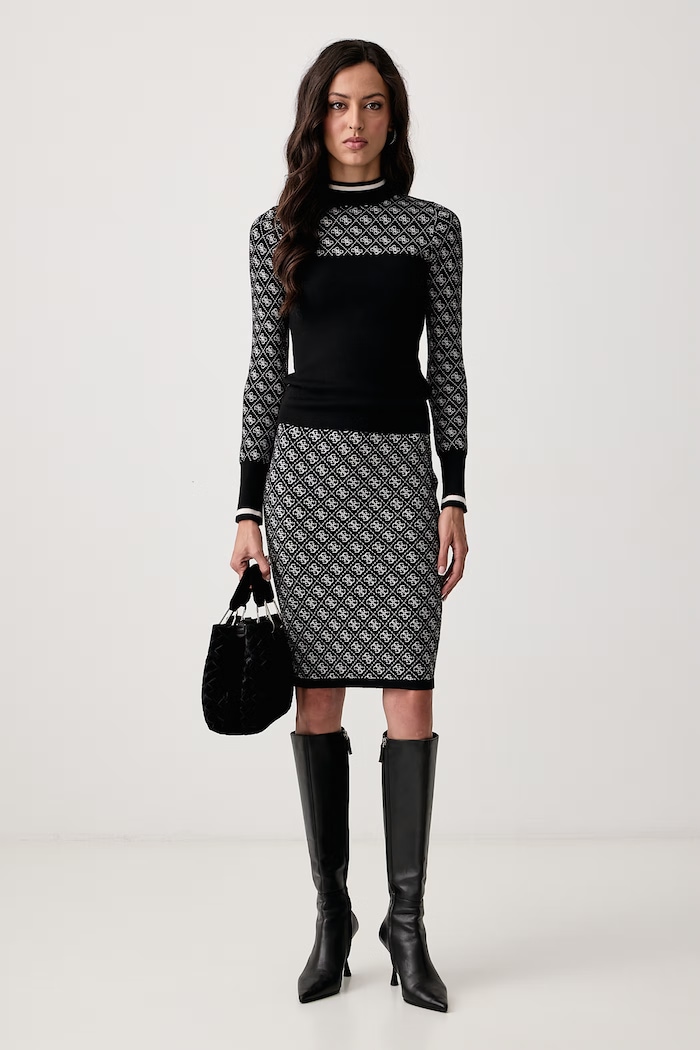 Guess Spódnica ołówkowa z dodatkiem wełny LISE W5BD2G.Z3JD2 czarny AW26