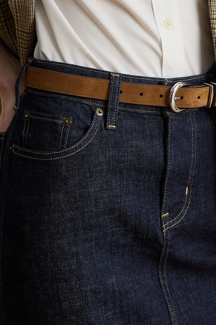 Lauren Ralph Lauren spódnica ołówkowa jeansowa niebieski 200P14644