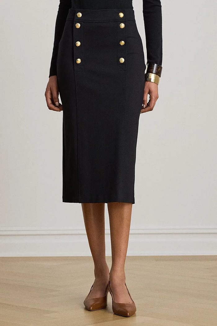 Lauren Ralph Lauren spódnica ołówkowa z wiskozą czarny 200P14024