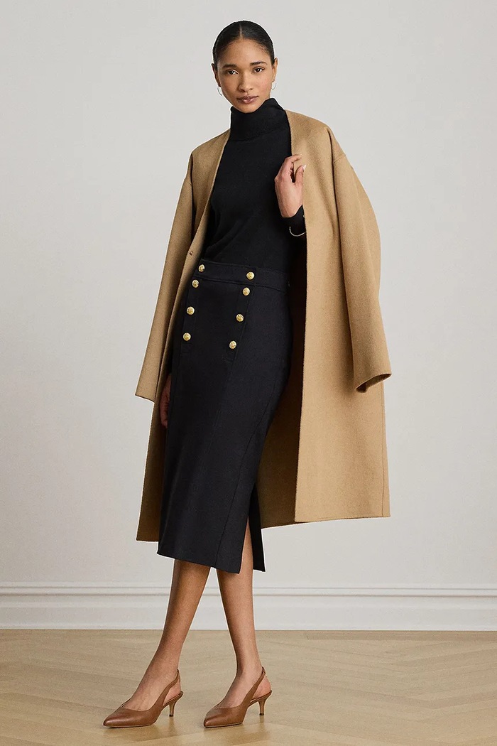 Odzież Lauren Ralph Lauren spódnica ołówkowa z wiskozą 200P14024 czarny