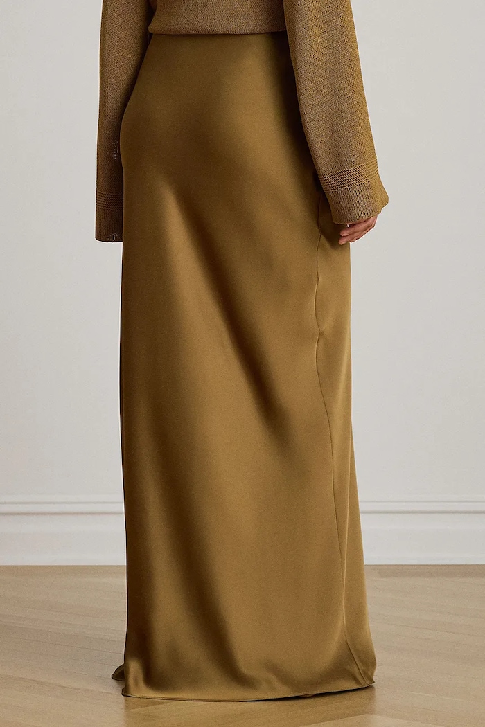Lauren Ralph Lauren spódnica rozkloszowana 200P13810 brązowy AW26