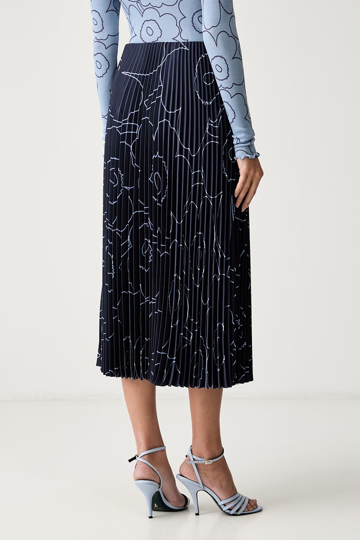 Odjeća Marimekko plisirana suknja 096042 mornarsko plava