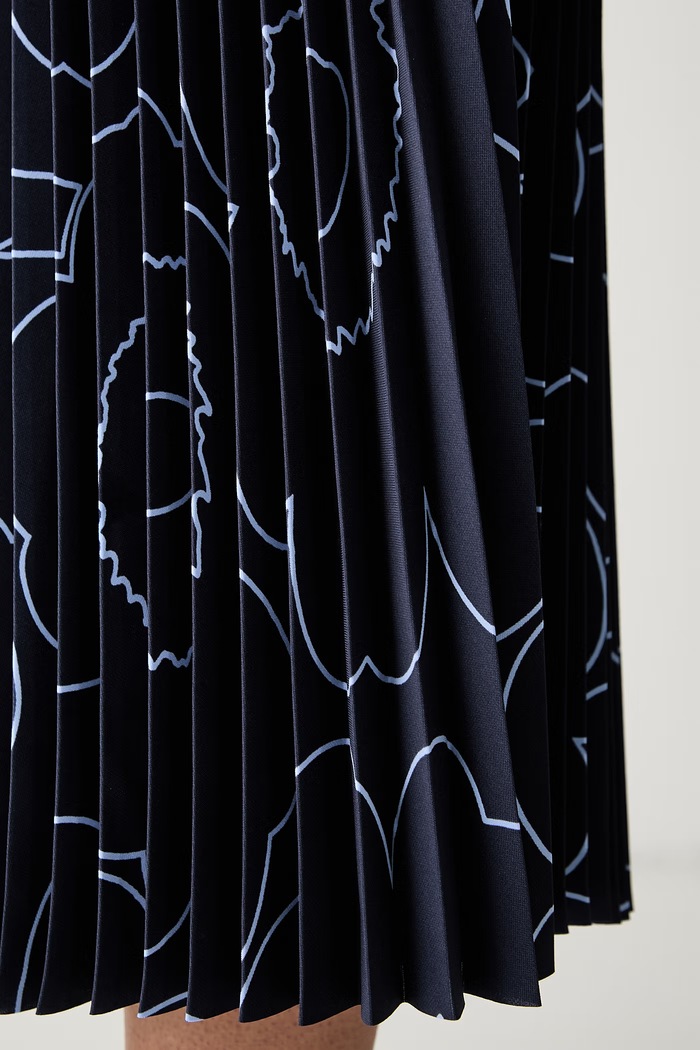 Marimekko plisirana suknja mornarsko plava 096042