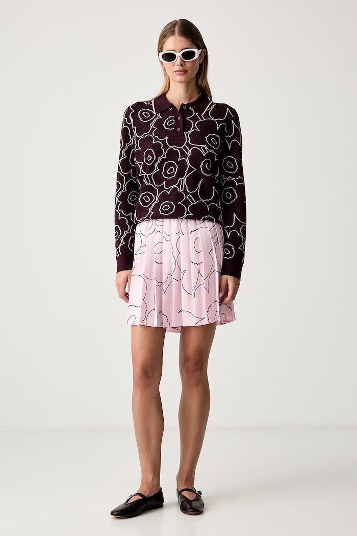 Marimekko spódnica plisowana 095998 różowy AW26