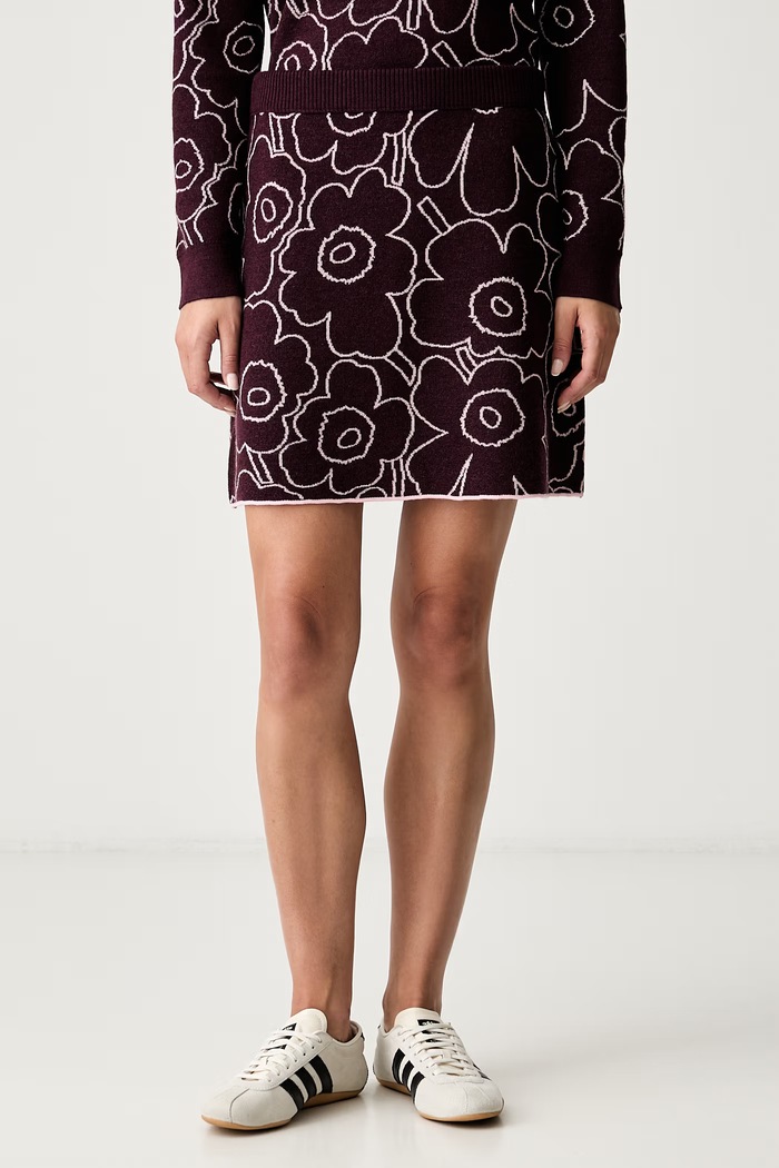 Marimekko pletena suknja s vunom ljubičasta 095718