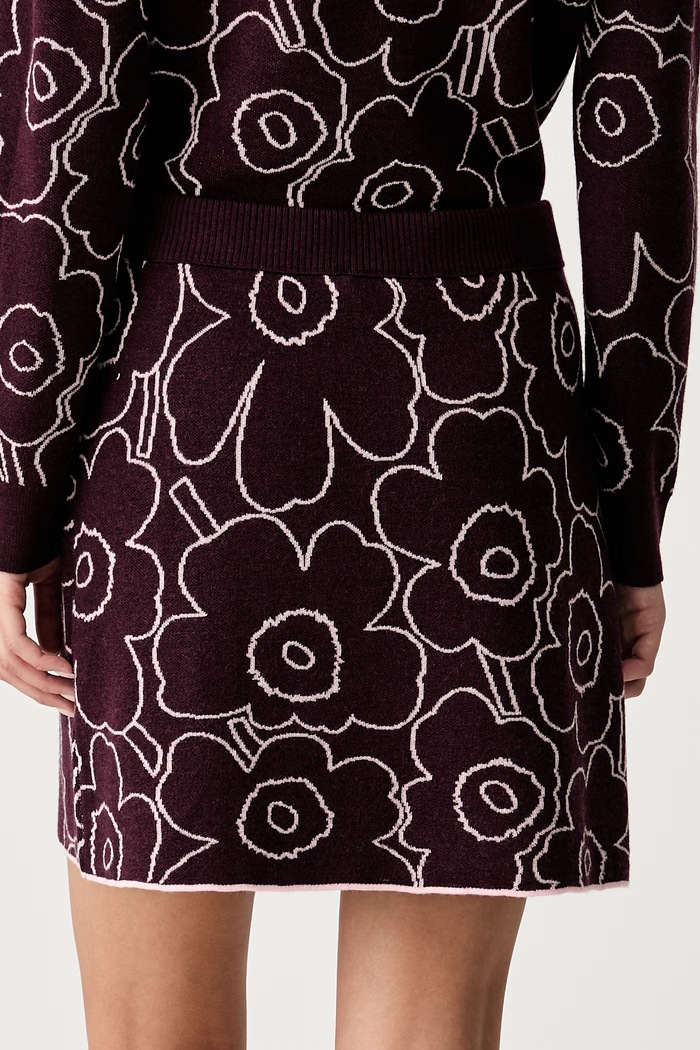 Odjeća Marimekko pletena suknja s vunom 095718 ljubičasta