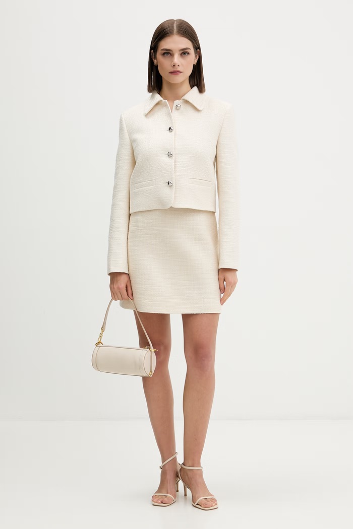 HUGO sukňa bavlnená Romesa-2 50566890 béžová AW26