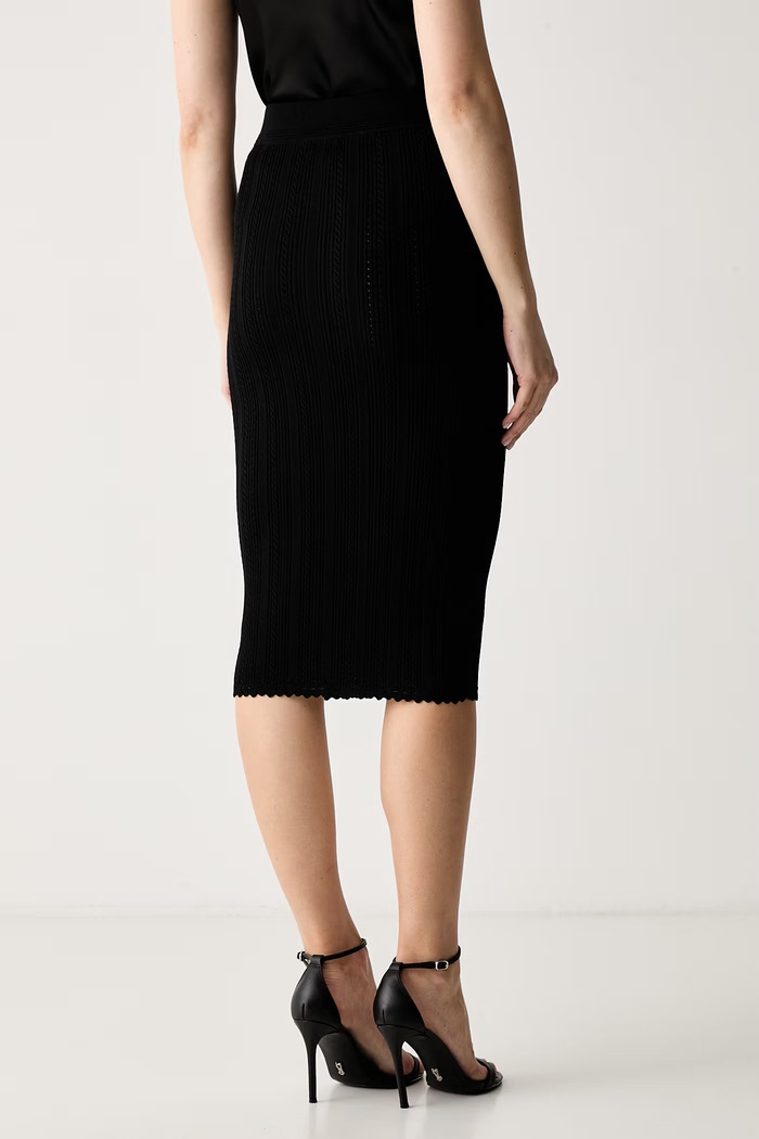 Ρούχα Guess πλεκτή φούστα με βισκόζη CARMEN W6YD23.Z0974 μαύρο