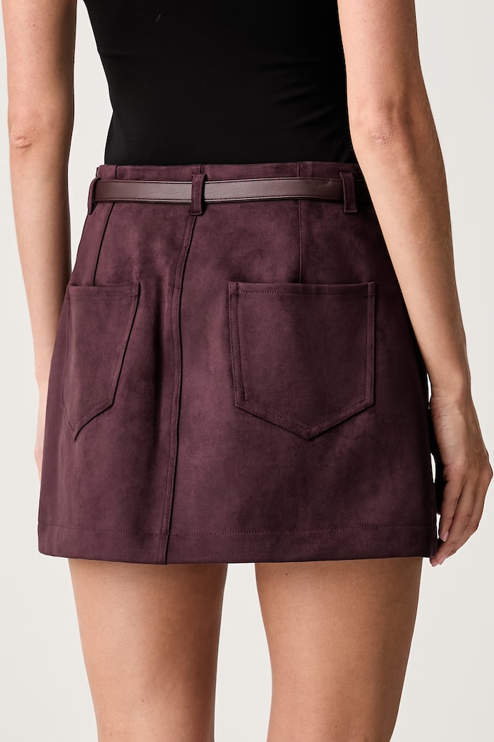 Îmbrăcăminte Guess fustă din imitație de piele întoarsă GRACE W6YD06.W2890 violet