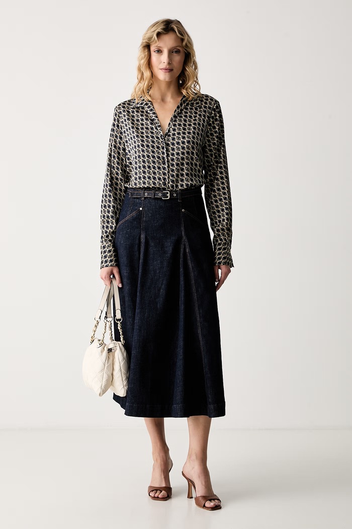 Guess κλος φούστα ντένιμ RAYNE W6YD03.D1348 σκούρο μπλε AW26