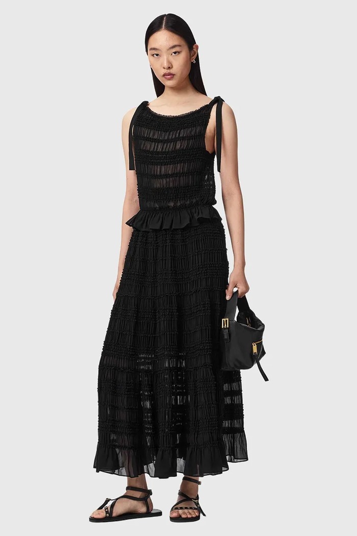 Odzież AllSaints Spódnica rozkloszowana LOTUS W083RE czarny