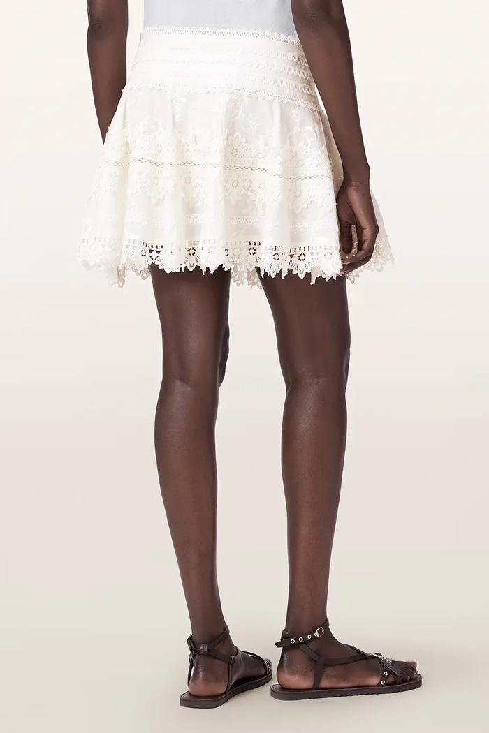 AllSaints spódnica bawełniana LILLITH W079RE biały AW26