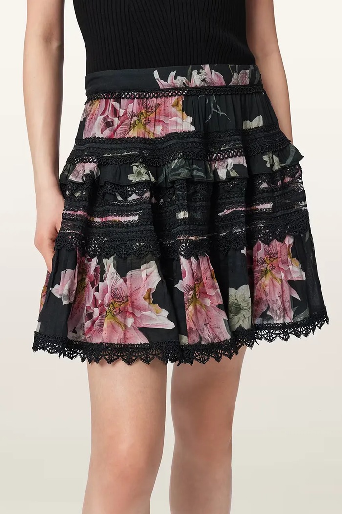 AllSaints sukňa z modalu ZORA čierna W056RE