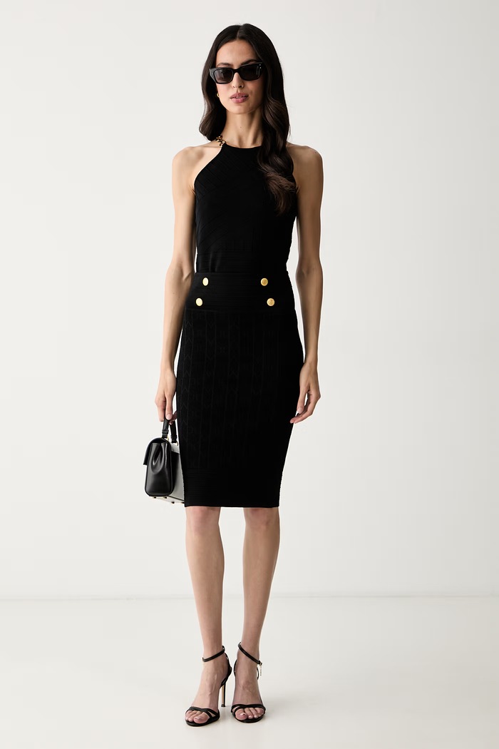Marciano by Guess gonna a tubino con viscosa YAMNA G6YD07.Z1013 nero AW26