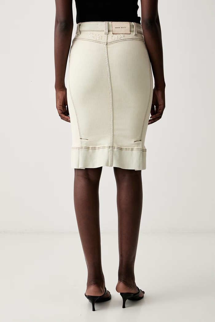 Odzież Miss Sixty spódnica jeansowa 6M2KJ04300 beżowy