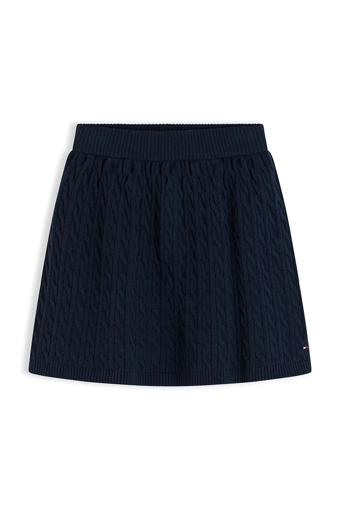 Tommy Hilfiger Spódnica rozkloszowana bawełniana KG0KG09690.9BY2 granatowy AW26