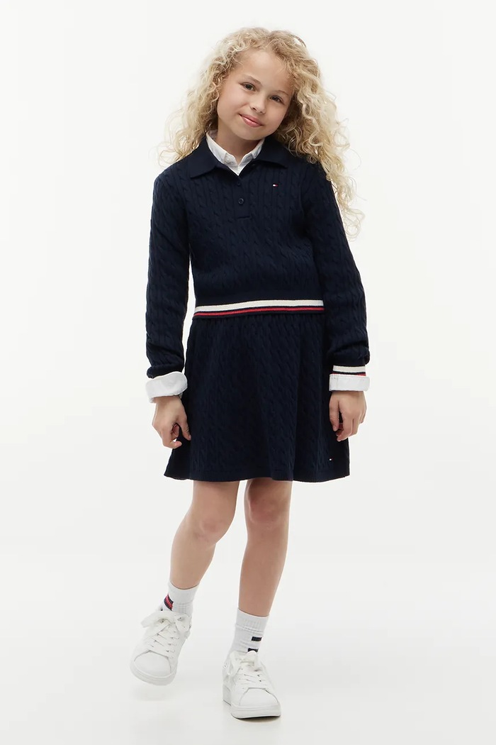 Dziewczynka Tommy Hilfiger Spódnica rozkloszowana bawełniana KG0KG09690.9BY2 granatowy