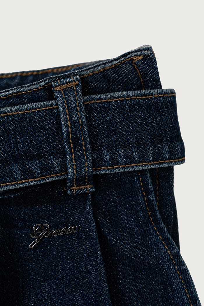 Spódnica plisowana bawełniana Guess J6BD13.D2244.9BY2 niebieski