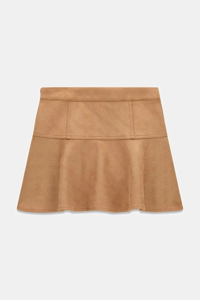 Guess Spódnica rozkloszowana z imitacji zamszu J6BD09.W3929.9BY2 brązowy AW26