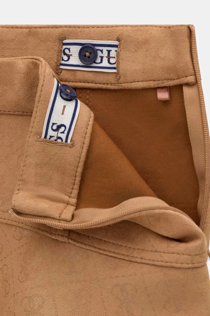 Spódnica rozkloszowana z imitacji zamszu Guess J6BD09.W3929.9BY2 brązowy