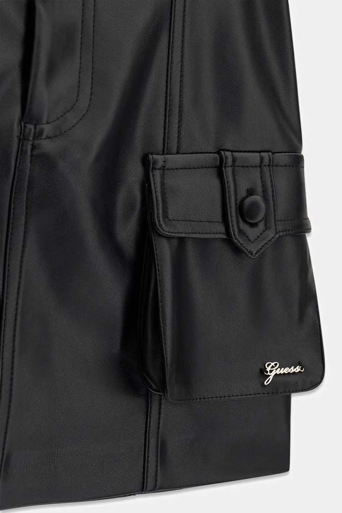 Dziewczynka Guess Spódnica z imitacji skóry J6BD06.W3925.9BY2 czarny