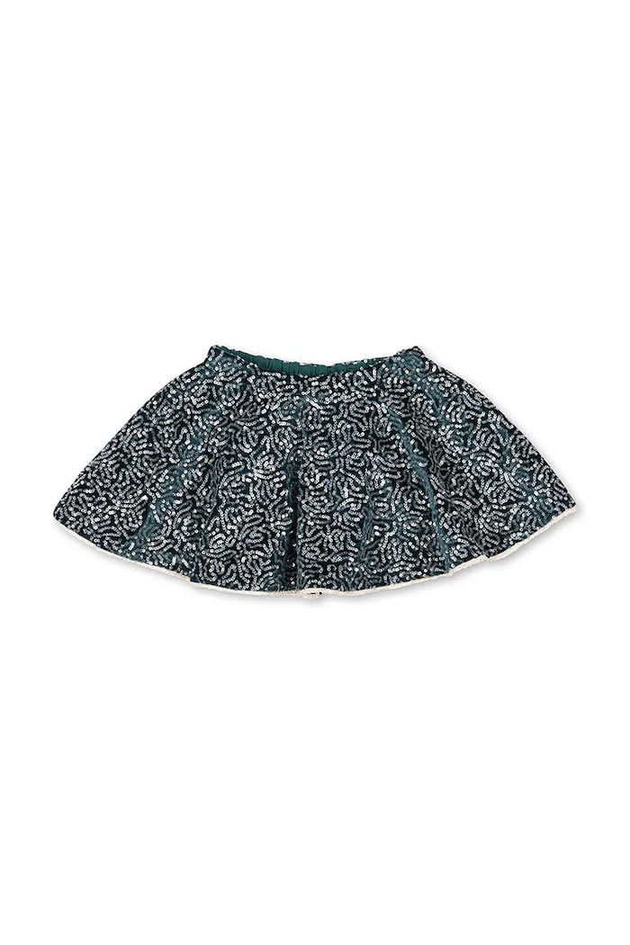 Konges Sløjd Rozšírená sukňa zamatová VIOLA SKIRT KS106322.9BY2 tyrkysová AW26