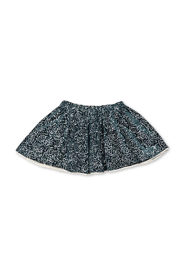 Dziewczynka Konges Sløjd Spódnica rozkloszowana welurowa VIOLA SKIRT KS106322.9BY2 turkusowy