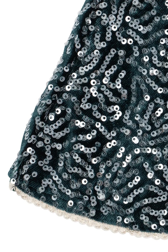 Spódnica rozkloszowana welurowa VIOLA SKIRT Konges Sløjd turkusowy KS106322.9BY2