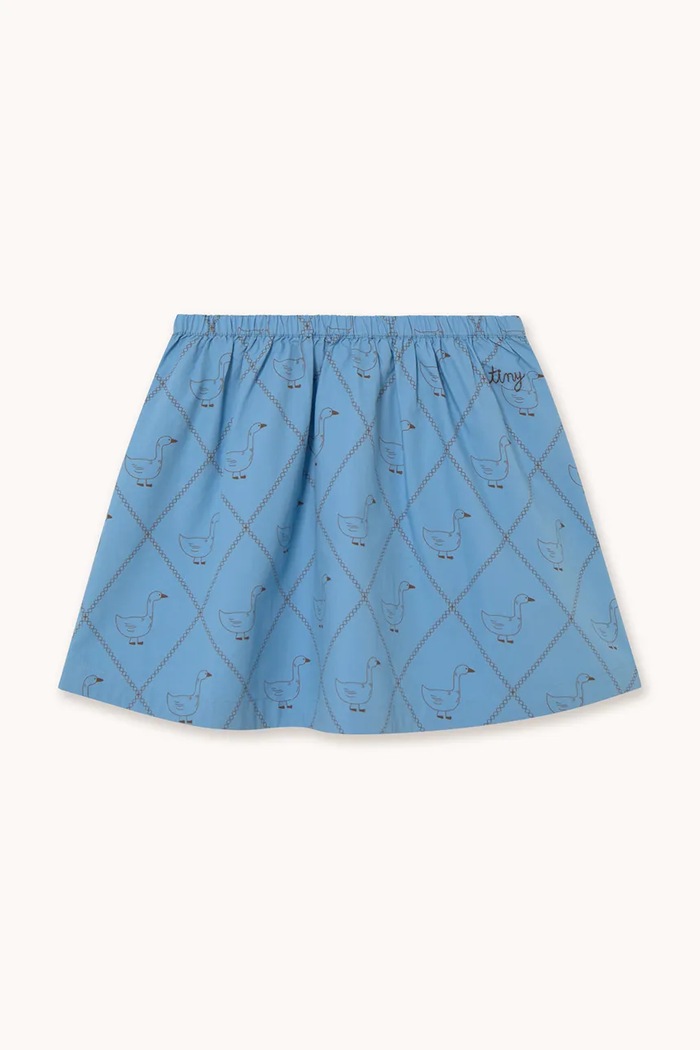 Tinycottons rozšířená sukně bavlněná GEESE POPLIN SKIRT modrá AW26.232