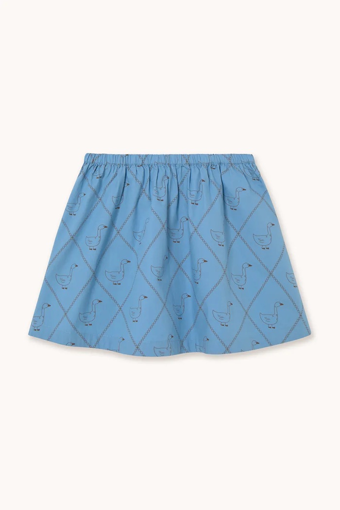 Tinycottons rozšířená sukně bavlněná GEESE POPLIN SKIRT AW26.232 modrá AW26