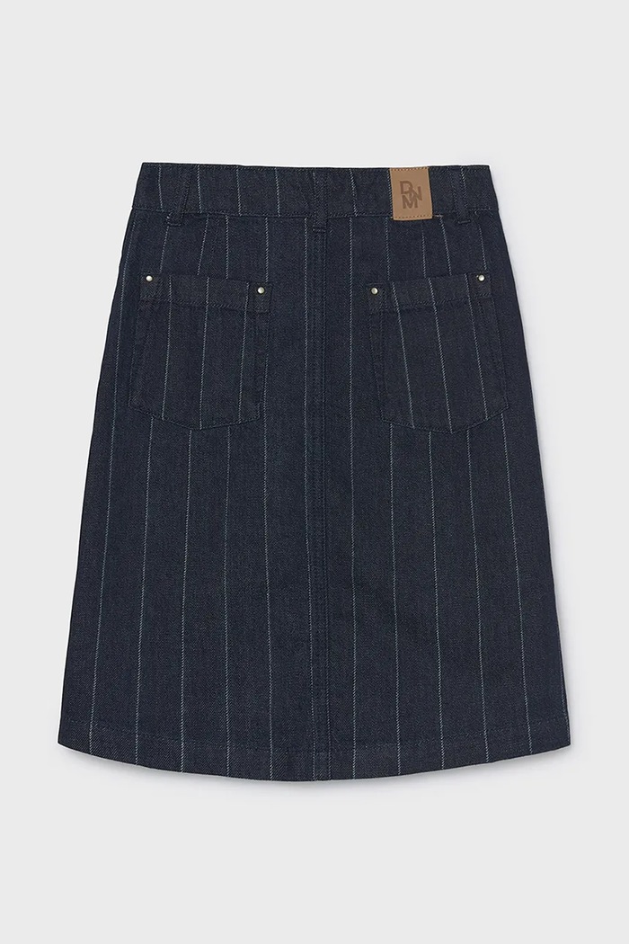 Mayoral асиметрична спідниця бавовняна 7931.8C.Junior.9BY2 темно-синій AW26