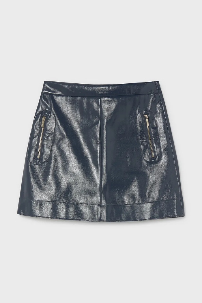 Mayoral Áčková sukně z imitace kůže 7930.8C.Junior.9BY2 námořnická modř AW26