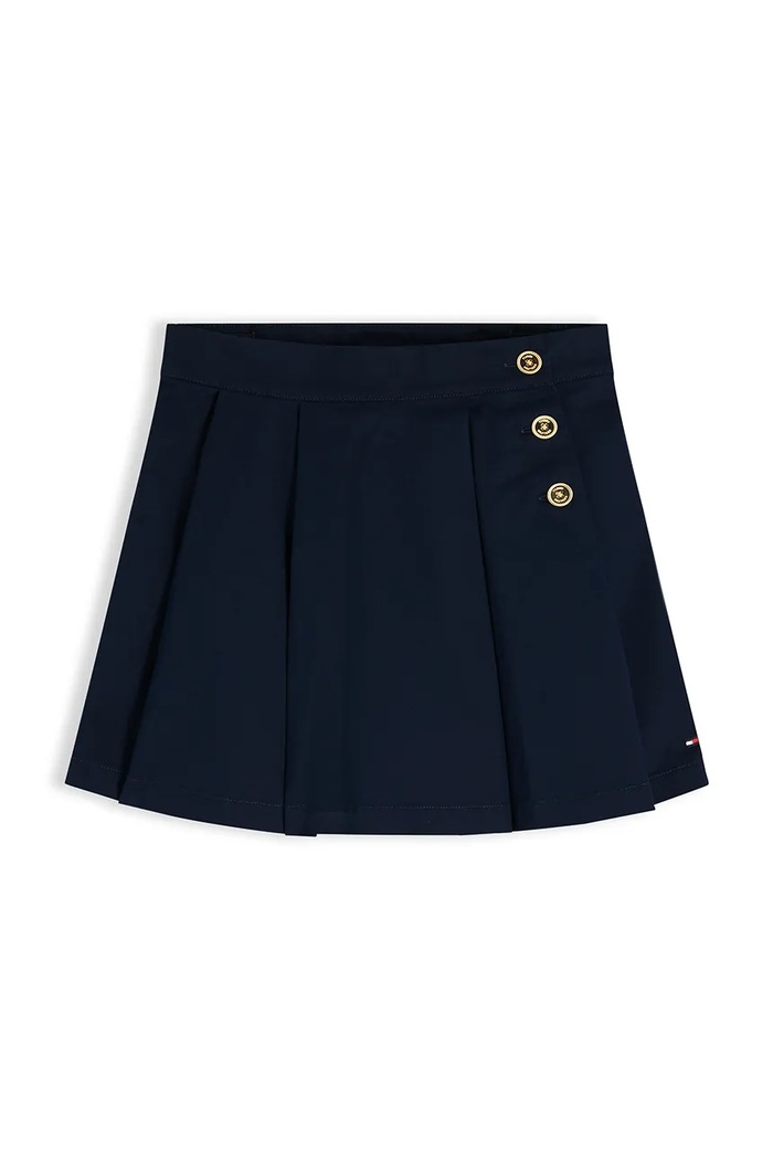 Tommy Hilfiger spódnica rozkloszowana z bawełną KG0KG09436.9BY2 granatowy AW26